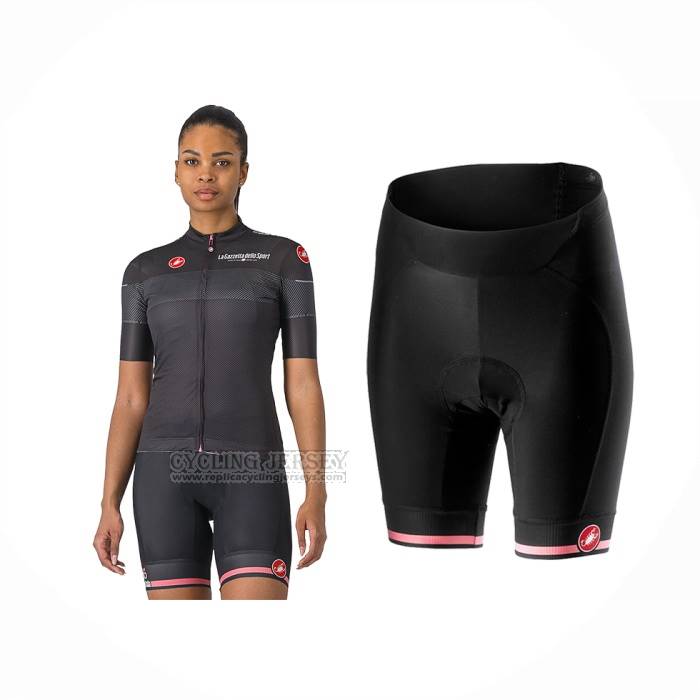 2024 Cycling Jersey Women Giro D'italy Black Short Sleeve And Bib Short